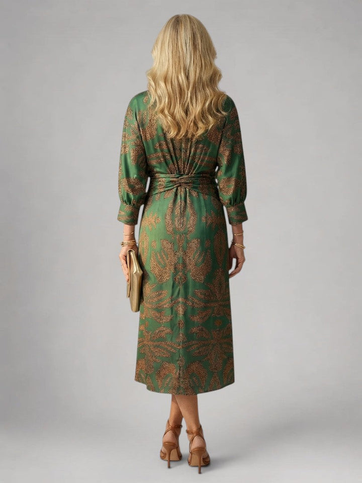 Vanessa | Lange Mouwen Wikkel Midi Jurk