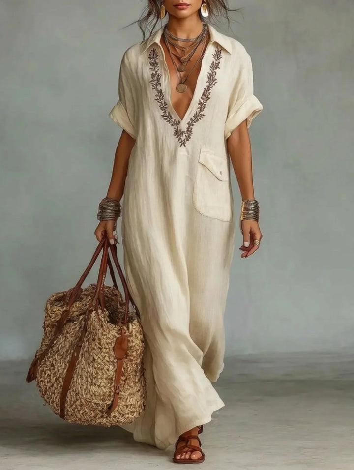 Marta | Maxi Bohemian Jurk met Bloemenprint